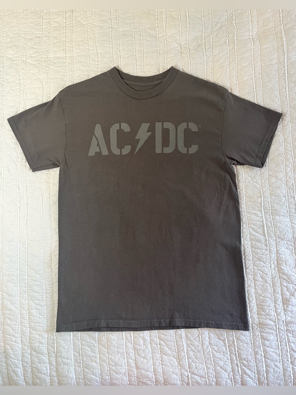 AC/DC PWR UP Tour T-Shirt - Charcoal Grey Tonal Logo - Unisex Medium